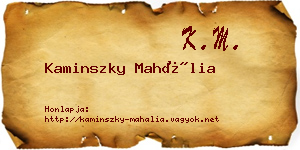Kaminszky Mahália névjegykártya
